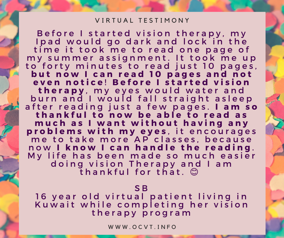Virtual Vision Therapy Sessions